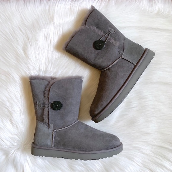 UGG Grey Bailey Button II Boots - Picture 2 of 8
